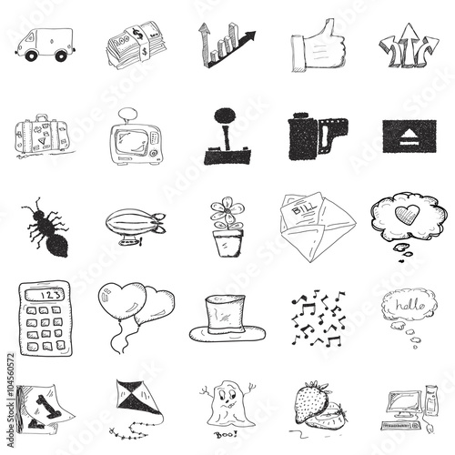 Set of 25 doodle illustrations