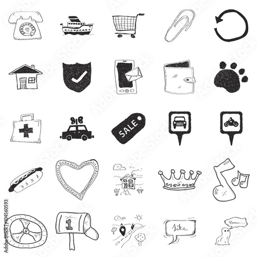 Set of 25 doodle illustrations
