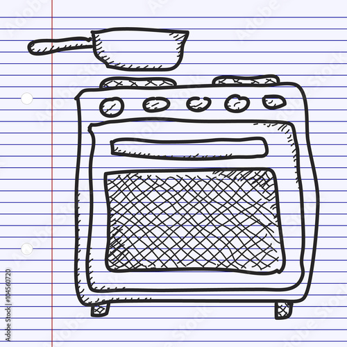 Simple doodle of an oven