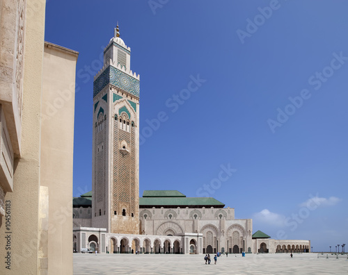 CASABLANCA MOROCCO MAY 18.2012minaret beautiful mosque Hassan second, May 18. 2012 Casablanca, Morocco