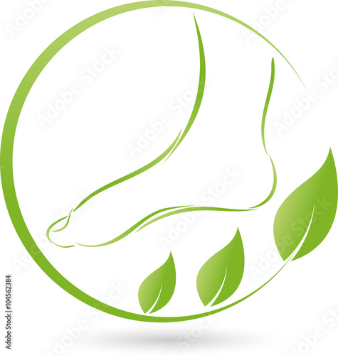 Fuß und Blätter, Logo, Fußpflege