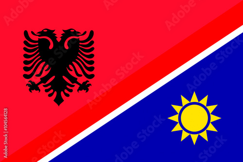Free Download Waving flag of Namibia and Albania  - GFXLoad