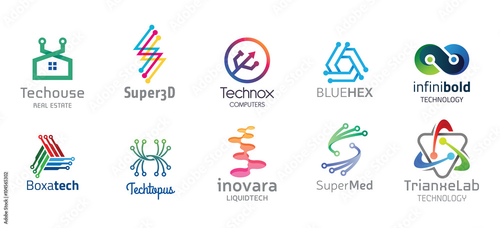 Technology Logo Design Set V.2