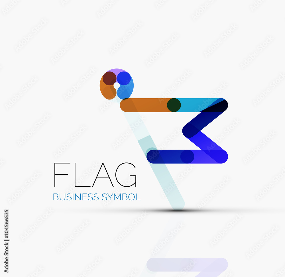 Logo flag, abstract linear geometric business icon Logo flag, abstract linear geometric business icon