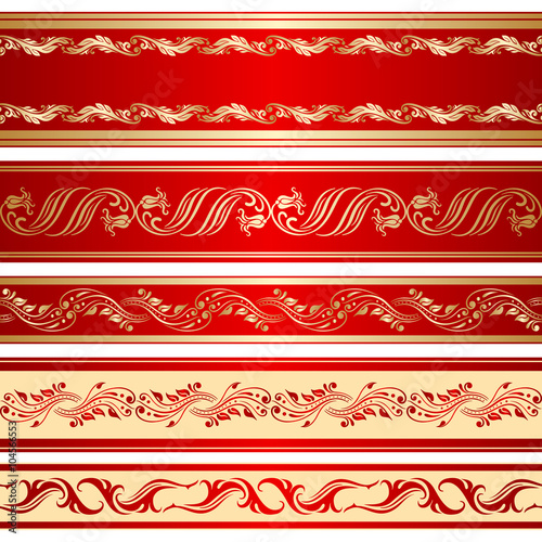 Vector set of decorative ribbon.