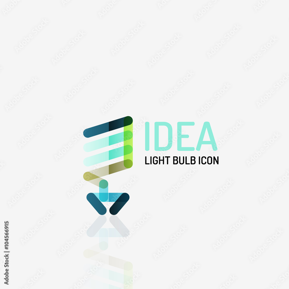 Logo, vector light bulb abstract linear geometric business icon. Idea concept Logo, vector light bulb abstract linear geometric business icon. Idea concept