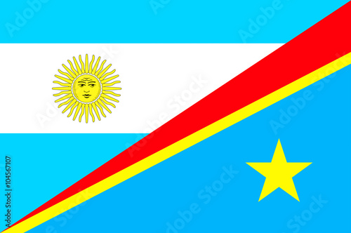 Free Download Waving flag of Congo Democratic Republic and Argentina  - GFXLoad