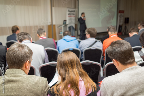 Speaker at Business Conference and Presentation. Audience at the conference hall. Business and Entrepreneurship.