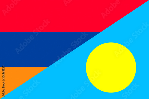 Free Download Waving flag of Palau and Armenia  - GFXLoad