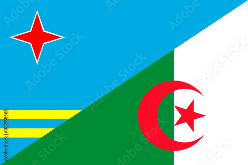 Free Download Waving flag of Algeria and Aruba  - GFXLoad