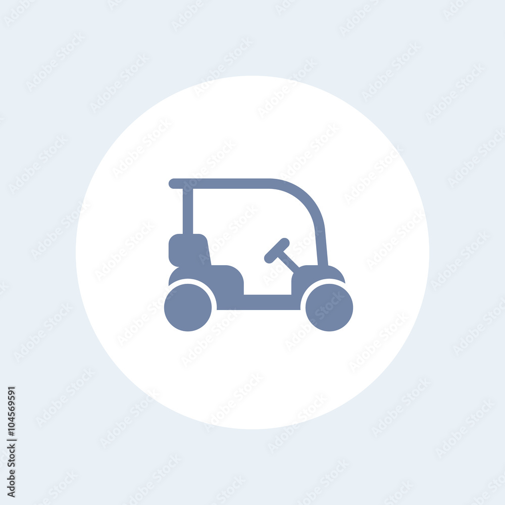 Fototapeta premium Golf cart, golf car isolated icon, vector illustration
