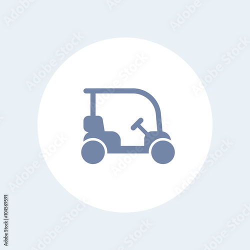 Golf cart, golf car isolated icon, vector illustration