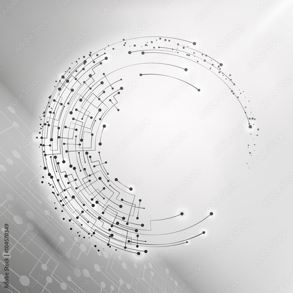 Wireframe mesh polygonal element. Sphere with connected lines and dots ...