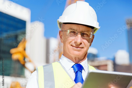 Engineer builder at construction site © Sergey Nivens