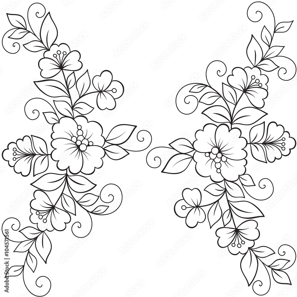 Flower vector ornament frame. Flower vector ornament frame.