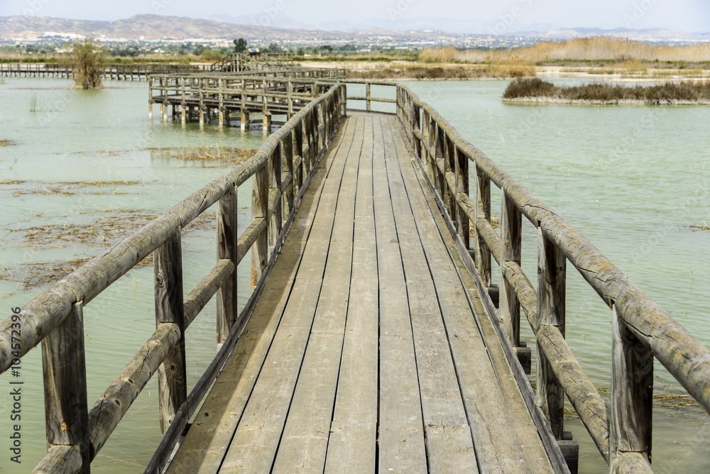 Fototapeta premium Wooden walkway in Spain