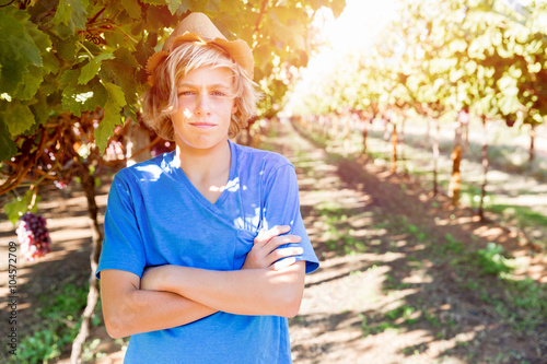 Boy in vineyard