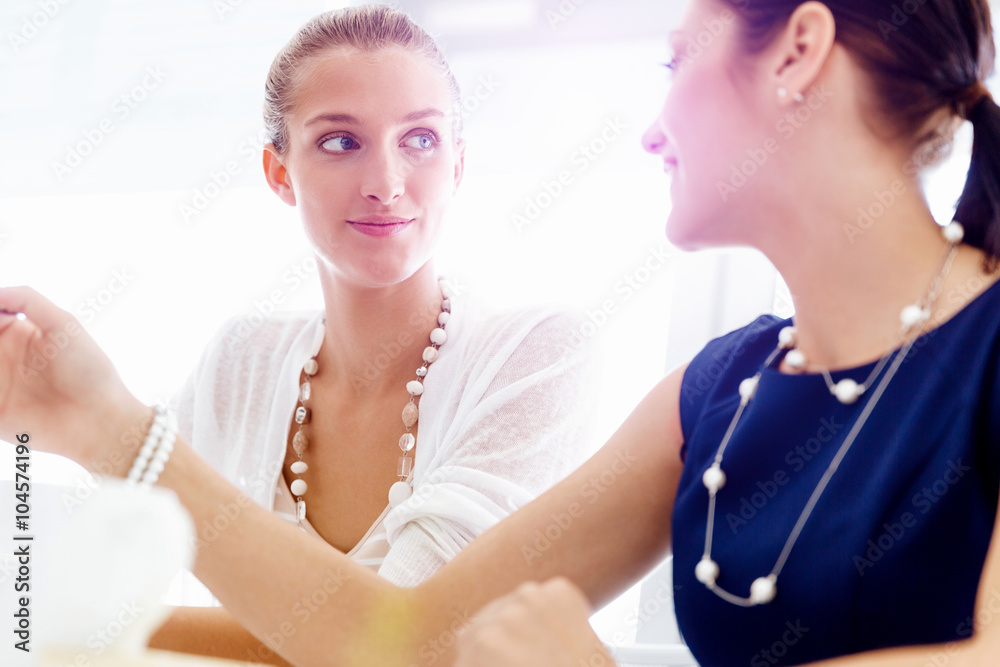 Two female colleagues in office Two female colleagues in office