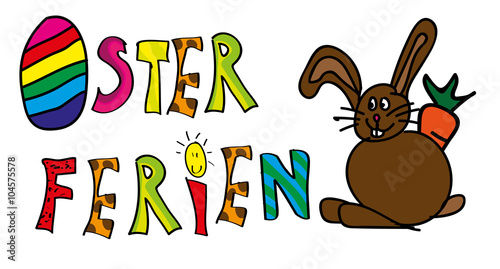 Osterferien Kinderzeichnung Vektor