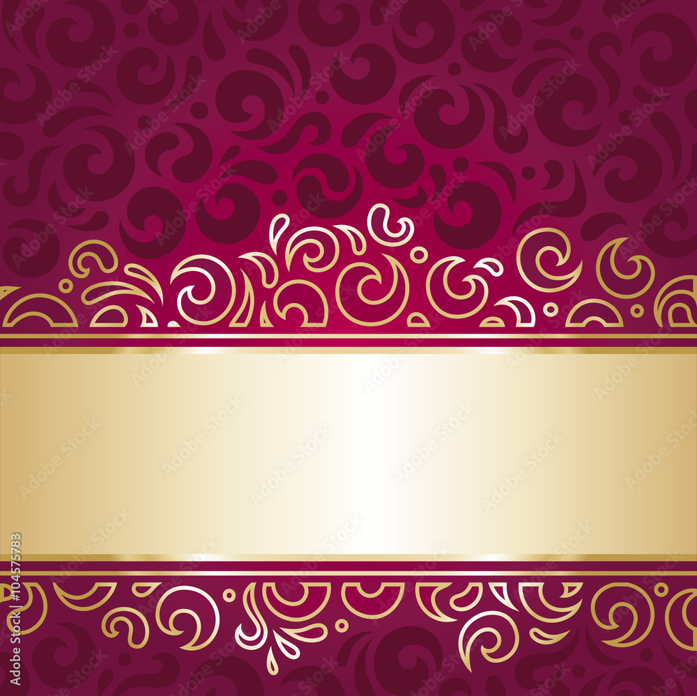 Royal red and gold  luxury vintage invitation wallpaper decorative design