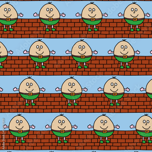 Illustration of Humpty Dumpty on a wall