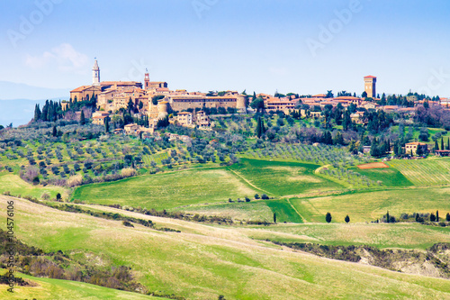 Cityscape of Pienza, in Tuscany, Italy photo