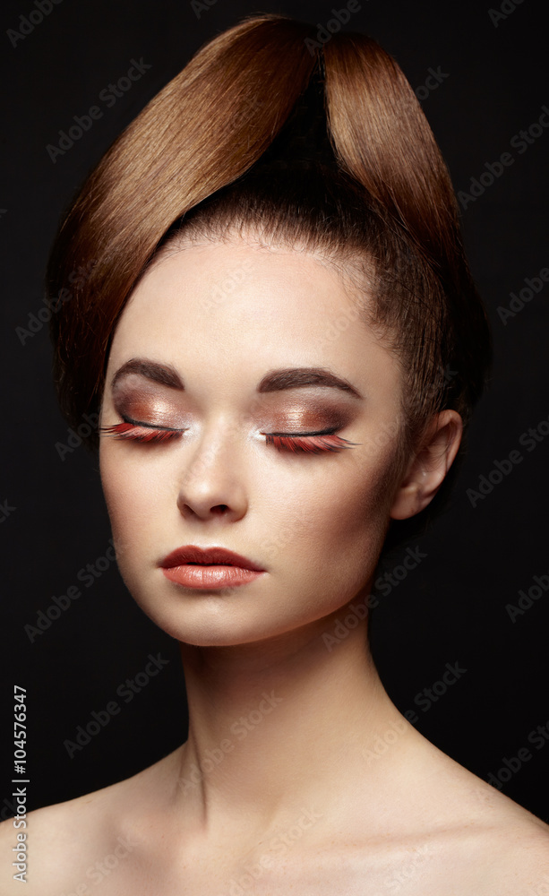 Beautiful woman face. Perfect makeup Beautiful woman face. Perfect makeup