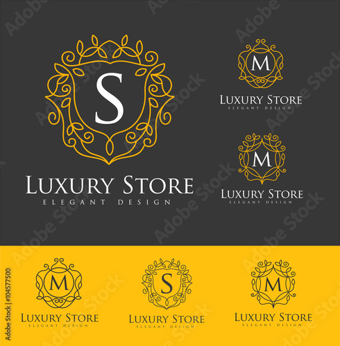 Luxury Letter Logo. Simple and elegant floral design logo, Elegant lineart luxury vector logo design