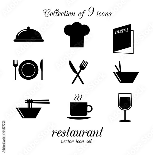 Restaurant vector icon set.