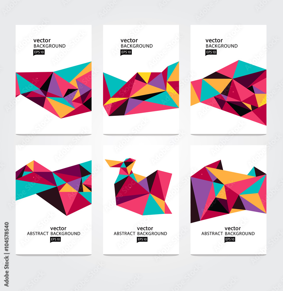 abstract geometric banner polygonal background set vector 10 EPS