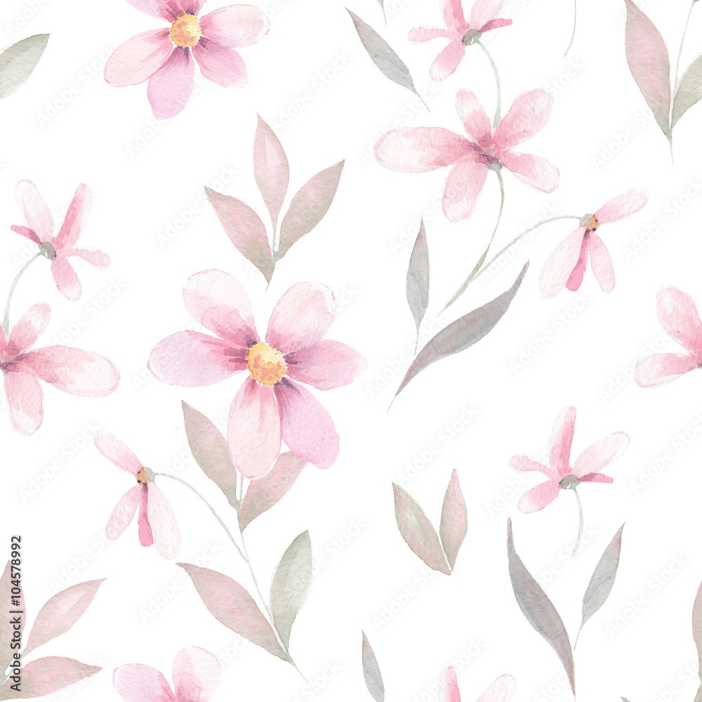 Delicate floral set. Seamless pattern 40