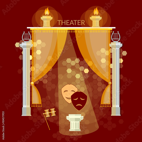 Theatre performance vintage theater stage curtain 