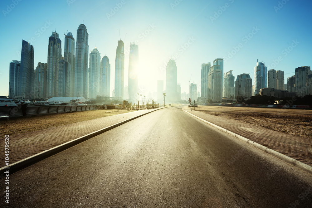 Fototapeta premium road in Dubai, United Arab Emirates