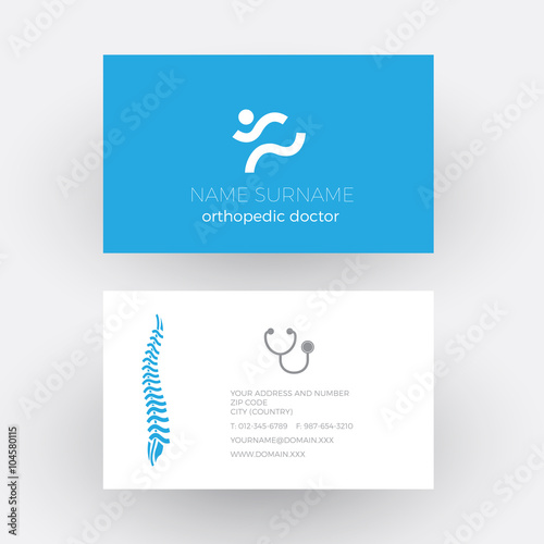 Vector abstract sign runner and spin. Orthopedic doctor business
