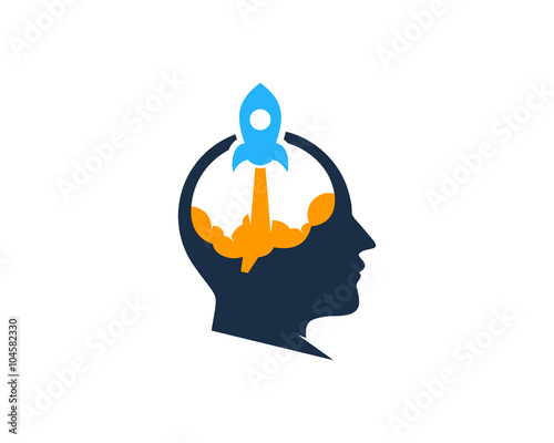 Brain Rocket Logo Design Template
