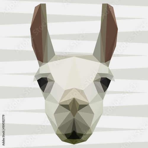 Abstract polygonal geometric llama portrait 
