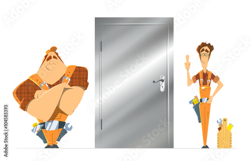 Steel metal safe door installation repair unlock service. Two ma