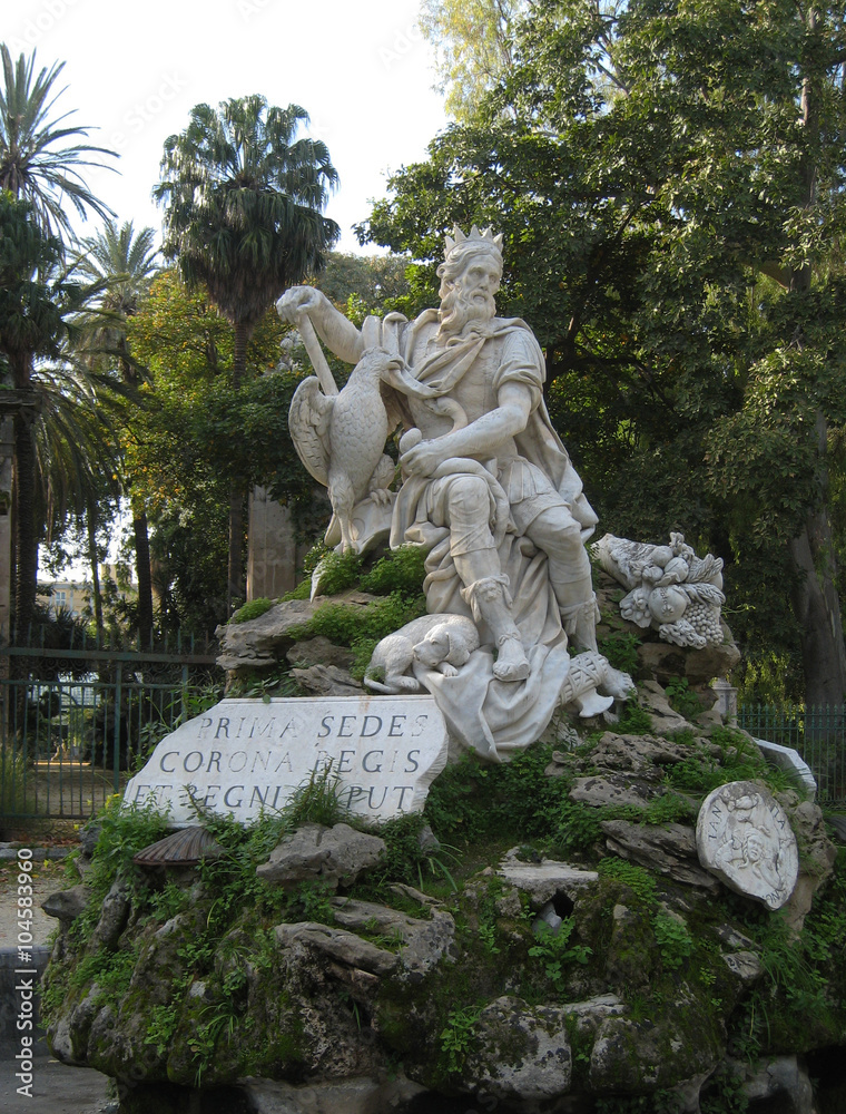 Sculpture de Génie à Jardin Botanique de Palerme