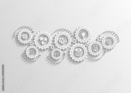 Gears with icons inside