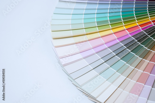 Color palette guide on white background
