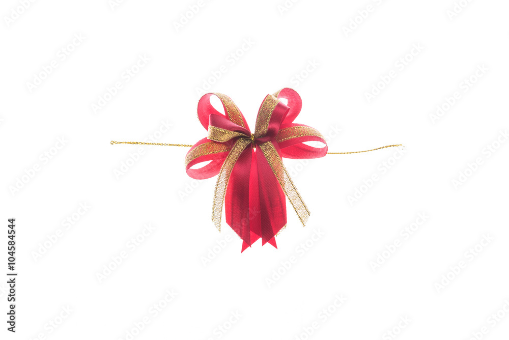 Red&Gold ribbon and bow isolated on white background Red&Gold ribbon and bow isolated on white background