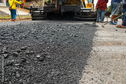 Close-up road under construction.