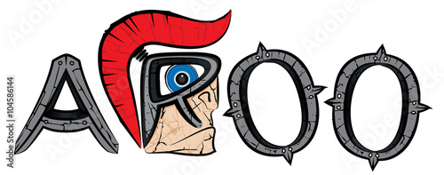 cartoon spartan warrior profile design vector