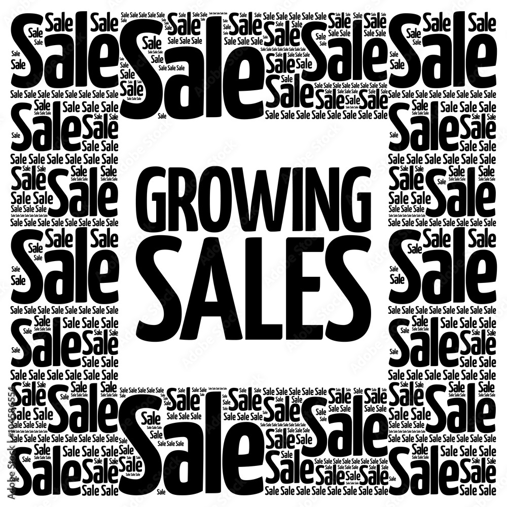Growing Sales words cloud, business concept background