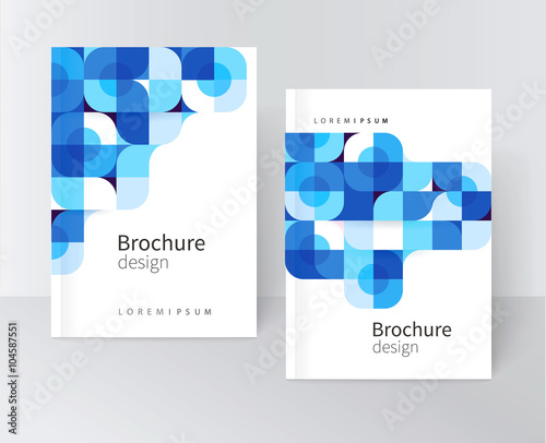cover design for Brochure leaflet flyer. Geometric Abstract background White blue and black squares and circles. stock-vector EPS 10