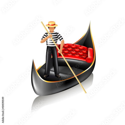 Venice gondola isolated vector