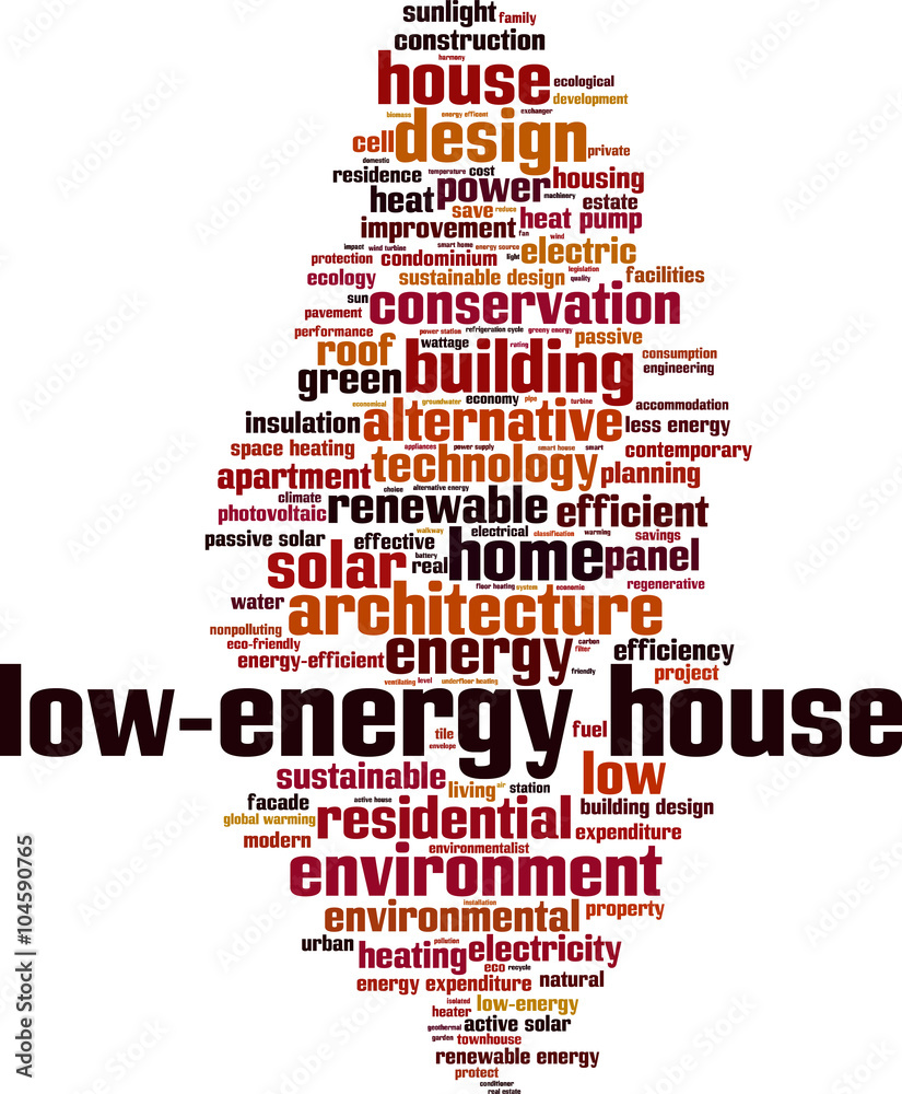 Low-energy house word cloud concept. Vector illustration