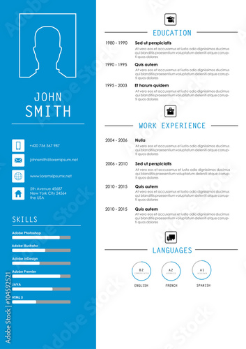 Minimalistic personal vector resume - cv template