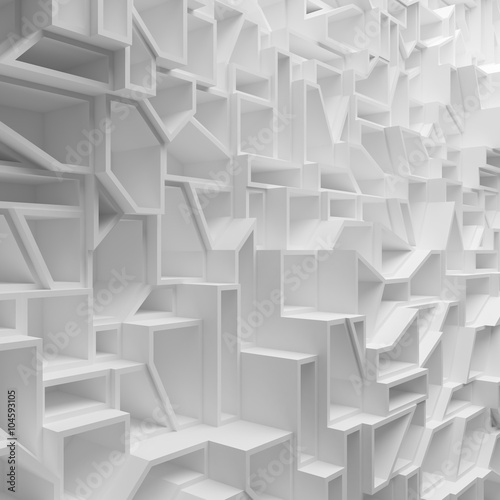 Geometric white abstract polygons, as wallpaper for room