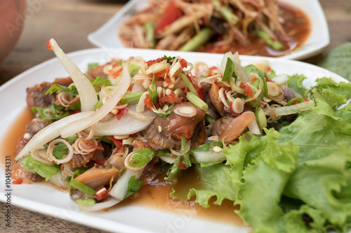 Scallops Thai Spicy Salad spicy delicious : "YAM HOY KRANG " Tha